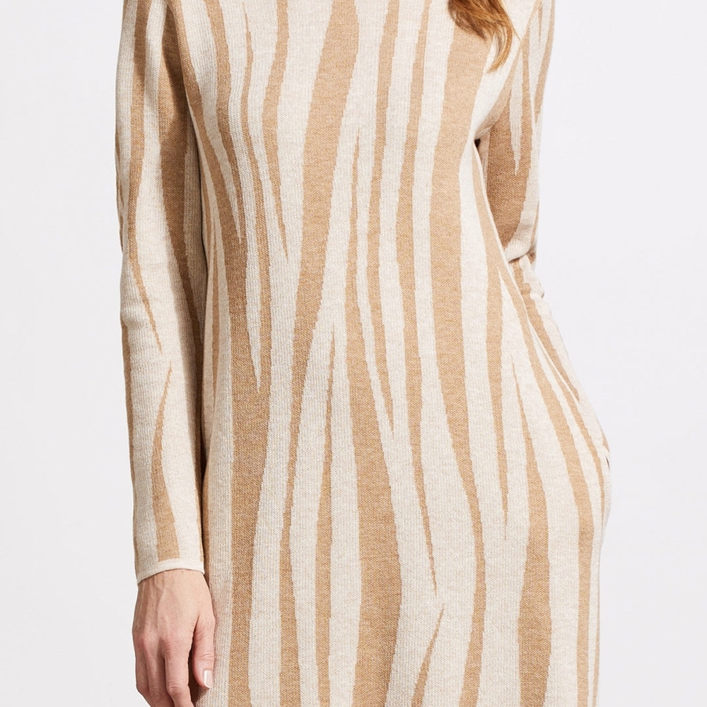 New Tribal Long Sleeve Crew Neck Sweater Dress-M